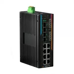 인루트 MXB1 산업용 8포트 1G TP 10G 4SFP+ L2매니지드 4X4 바이패스 BT POE 스위치허브 POE9958MDTL3-BY44