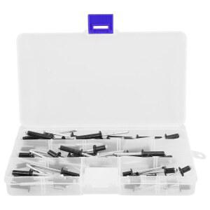 호환 60Pcs 블랙 라운드 알루미늄 팝 리벳 플랜지 블라인드 리벳 홈 장식 가구 자동차 수리를위한 긴 그립 장착 패스너