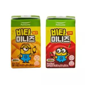 풀무원 비타미니즈 어린이음료 과일주스 비타민쥬스 망고맛 12개 자두맛 12개 140ml 총