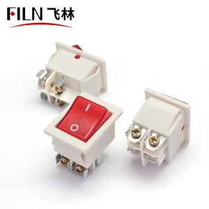 FILN-22x28mm 화이트 바디 on off 16A250V 4 나사 핀 DPST T85 자동차 보트 마린 토글 로커 스위치 LED 220
