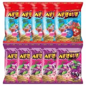 테온셀 일상점빵 새콤달콤 딸기레몬+포도복숭아 200g X 10봉 혼합 대용량 간식