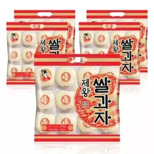 테온셀 제왕 쌀과자 달콤한맛 원형 270g x 5봉 곡물과자 개별포장 사무실간식 아이들간식 대용량