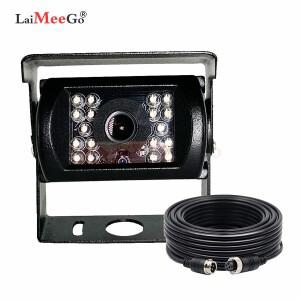 4핀 18 LED IR 야간 투시 CCD 자동차 후방 카메라 연장 케이블 12V24V 버스 트럭 트레일러 RV 카라반용