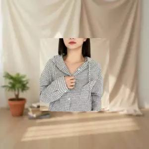 옷자락 여성 세미크롭 포켓 후드 체크 셔츠 남방