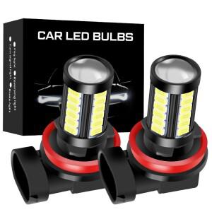 2Pcs H11 H8 9006 HB4 HB3 PSX24W H16 EU JP P13W  5730 LED 자동 램프 안티 안개 전구 6000K 화이트