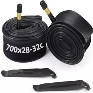 LotFancy 700 x 28C/30C/32C Bike Tubes 2Pcs 700x28C/700x30C/700x32C 48mm Schrader Valve