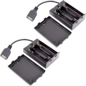 호환 2/3 AA 배터리 홀더 배터리 케이스 박스 보관함 4 5-5V 커버 및 스위치 USB 케이블 빌딩 블록 Led 라이트 키트
