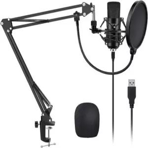 방송 유튜브 게임 음성 녹음을 위한 붐 암 쇼크 마운트 팝 필터가 있는 YOTTO USB 마이크 키트 192KHz/24BIT 플러그 앤 플레이 컴퓨터 PC 스튜디오 스트리밍