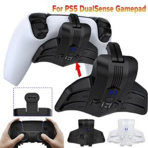 PS5 DualSense 게임 패드 용 백플레이트 프로그래밍 가능 재 매핑 키트 터보 매크로 기능이 PC 뒤로 버튼 R