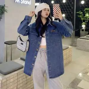 여성용 청 춘추 자켓 소프트 코트 레이어드 단색 상의 원픽3