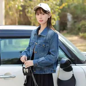 여자 청 봄 빈티지 자켓 솔리드 코트 톱 원픽1