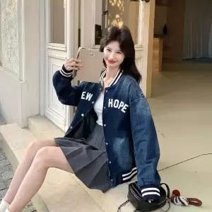 청 봄 집업 여자점퍼 항공 야구 자수 점퍼 원템1