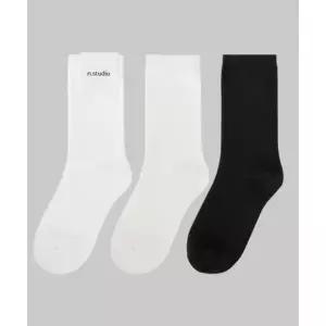 NUART STUDIO [3pack] 코시모 크루 삭스_블랙/화이트/코튼화이트