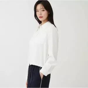 [플라스틱아일랜드]밑단 블루종 블라우스