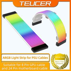 그래픽카드써멀패드 컴퓨터 장치에 적합한 PC RGB 라이트 12PIN 24PIN 케이블 GPU 카드 16PIN 6PIN ATX 8PIN 케이스 비디오 스트립