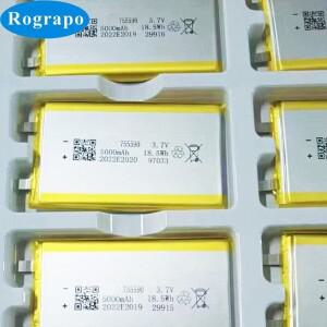 보조배터리 블루투스 스피커 호환용 충전식 소프트 패키지 셀 태블릿 DVD DIY 용접용 3.7V 755590 5000mAh