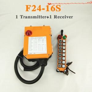 산업용 호이스트 크레인 리모컨 F24-16S 16 개의 단일 속도 버튼 리프트 36V 220V AC 송신기 리시버