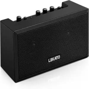 클린 오버드라이브 효과가 있는 LEKATO 기타 앰프 5W 충전식 전기 소형 베이스 블루투스 일상 연습용 Black