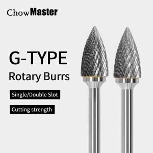 Chowmaster G GX 타입 카바이드 로터리 파일 싱글 도블 그루빙 커터 6mm 생크 G0618M06 텅스텐강 버