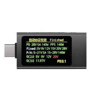 KWS-X1 Type-C 전류 및 전압 모니터 DC 4-30V 0-12A 볼트 충전기 용량 테스터 미터 보조베터리