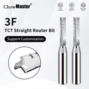 CHOWMASTER 고속 TCT 트리밍 라우터 비트 12 생크 3 플루트 합판 칩보드 MDF 용 스트레이트 카바이드 밀링