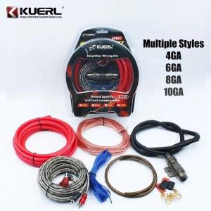 호환 10/8/6/4 GA 자동차 배선 키트 자동차 케이블 세트 60Amp 퓨즈 홀더 세트 서브 우퍼 수정 연결 케이블 키트