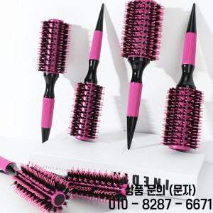 6pcs/핑크 알루미늄 튜브 롤러 빗 세트 내부 버클 배 뜨겁고 고온 정전기 방지 헤어 스타일링