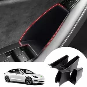 도어 사이드 보관함 Tesla Model 3 2017-2023 Y 2020-2023 액세서리 암레스트 휴대폰 용기 정리함 손잡이