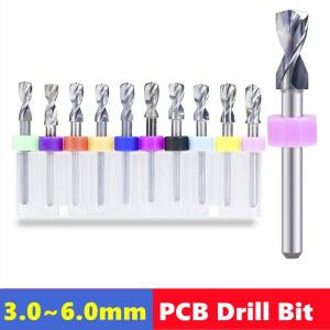 10pcs 초경 PCB 드릴 비트 3.1-6.0mm 1/8(3.175mm) PCB 회로 기판, Placstic 드릴링용 생크 미니 드릴 비트 세트