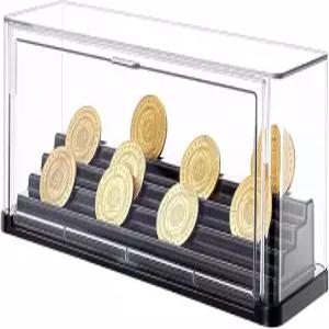 AHANDMAKER 아크릴 동전 전시 케이스 군용 상자 n홈 오피스 참전용사의 날 장식 컬렉션 블랙