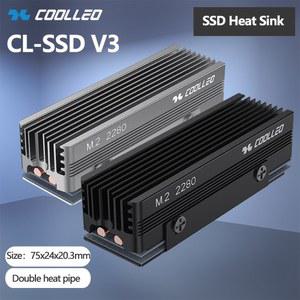 그래픽카드써멀패드 COOLLEO CLSSD V3 2280 SSD 방열판 드라이브 파이프 라디에이터 14 히트 스테이트 8WMK 2개 패드