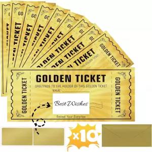 웬트지 10세트 골든 티켓 스크래치 카드 깜짝 선물 공개 생일 봉투 결혼식 콘서트 영화관 래플