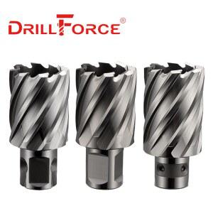 Drillforce 12-60mmx25mm HSS-E 환형 커터 홀 톱 마그네틱 드릴용 코어 드릴 비트 Universal/Weldon/Fein Quick-in Shank
