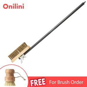 ONILINI 23 인치 피자 오븐 구리 브러시 스크레이퍼 가정용 그릴 황동 청소 알루미늄 짧은 손잡이