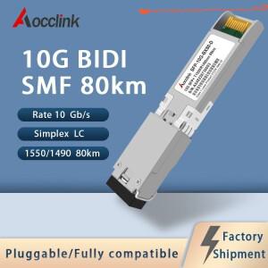 단일 광섬유 LC 10G BIDI 80km SFP+ 트랜시버 모듈 Cisco Mikrotik 스위치용 TR1550 RX1490nm 심플렉스
