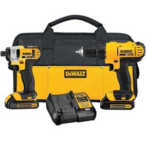 디월트 DEWALT 20V MAX 무선 드릴 및 임팩트 드라이버 전동 공구 콤보 키트 배터리 2개 충전기 가방 포함 DCK240C2