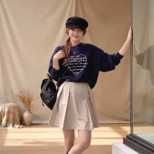 [옷자락] 여성용 모던 플리츠 미니 스커트 벨트 세트