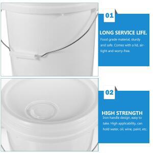 화이트 ABS 페인트 통 2.2갤런10L 뚜껑 철 손잡이  다용도 색소 용기 보관함 페인팅 오일