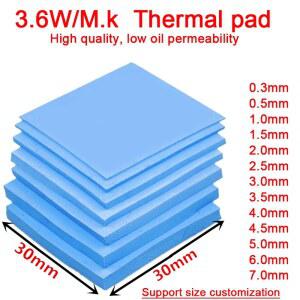 그래픽카드써멀패드 6PCS 패드 30X30MM 노트북 컴퓨터 라우터 0MM 3MM 5MM 메모리 쿨링 실리콘