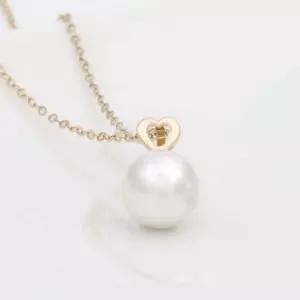 14K GOLD 8mm 진주 하트 금 펜던트 링 금 여자 큐빅 베이직 진주 데일리 기본 골드 귓볼 여성