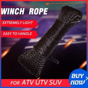 블랙 1/4 인치 50ft 합성 윈치 로프 ATV 라인 케블라 6mm