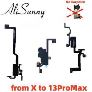 호환 이어폰 수정 페이스 ID 수신기 센서 케이블 iPhone 11 12 13 Pro Max X XS XR 마이크 센서 없음 스피커 빈 플렉스 수리 부품