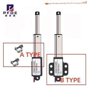 미니 전기 실린더 푸시 로드 마이크로 리니어 스러스트 액추에이터 DC 12V/24V 20-150N 왕복 모터 원격 자