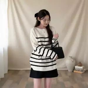 [신세계라이브쇼핑][옷자락] 여성 보트넥 단가라 꽈배기 롱 니트웨어