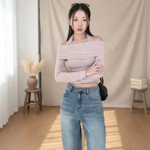 [신세계라이브쇼핑][옷자락] 여성 홀터넥 크롭 니트 숄더 탑 판초 망토