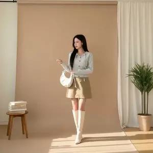 [신세계라이브쇼핑][옷자락] 여성 오픈넥 리본 스트랩 골지 니트 스웨터