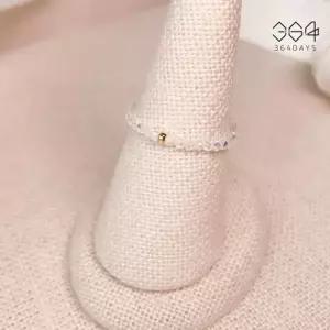 [텐바이텐]얇은 실비즈반지 화이트오팔 스피넬 비즈반지 열손가락 레이어드링