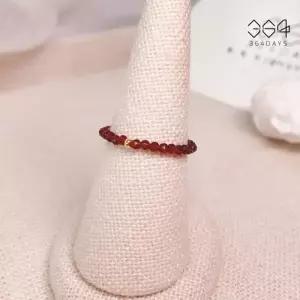 [텐바이텐]얇은 실비즈반지 레드버건디 스피넬 비즈반지 열손가락 레이어드링