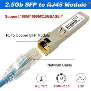2.5G RJ45 SFP 모듈 구리 트랜시버 Cisco/Mikrotik 이더넷 스위치와 호환 가능