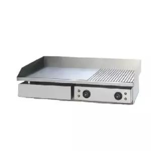 주방 장비 가스 그릴 4.4kw 2/3 평면 1/3 홈이 있는 전기 철판